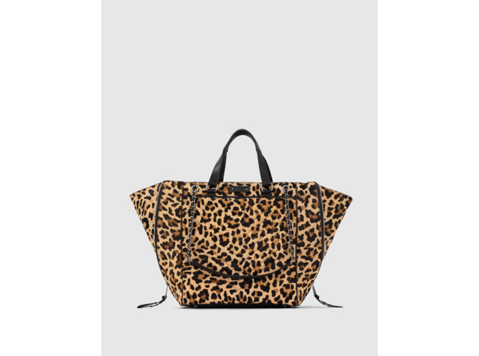 Sac cabas cuir LE 1440 LEOPARD matelassage chevrons femme