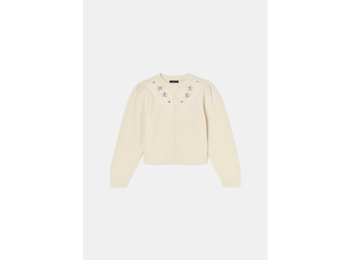 Gilet Gustave-Ecru en Laine Merinos Extrafine