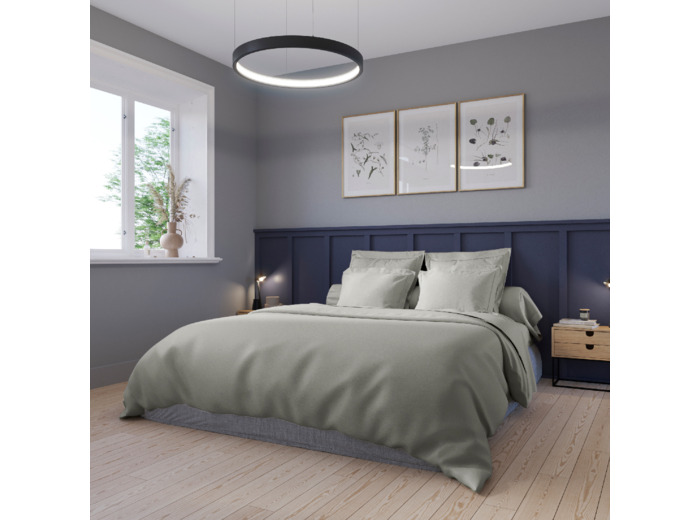 Housse de couette Harmonie Satin de coton coloris Gris