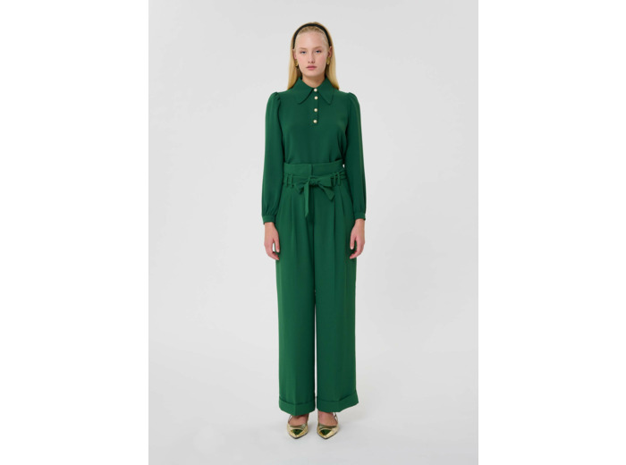Pantalon Pia-Vert en Polyester