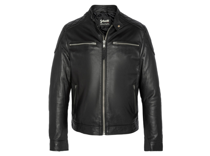 Blouson biker, cuir d'agneau