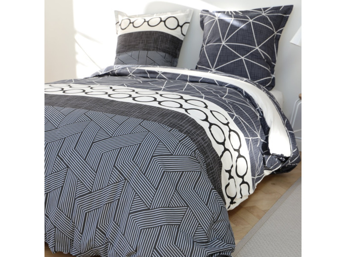 Parure Florian imprimée | Blanc des Près | Tradition des Vosges