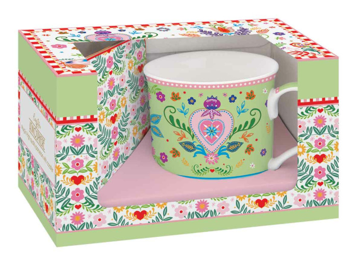 SPRING FOLK Mug 30cl a/dessous de verre