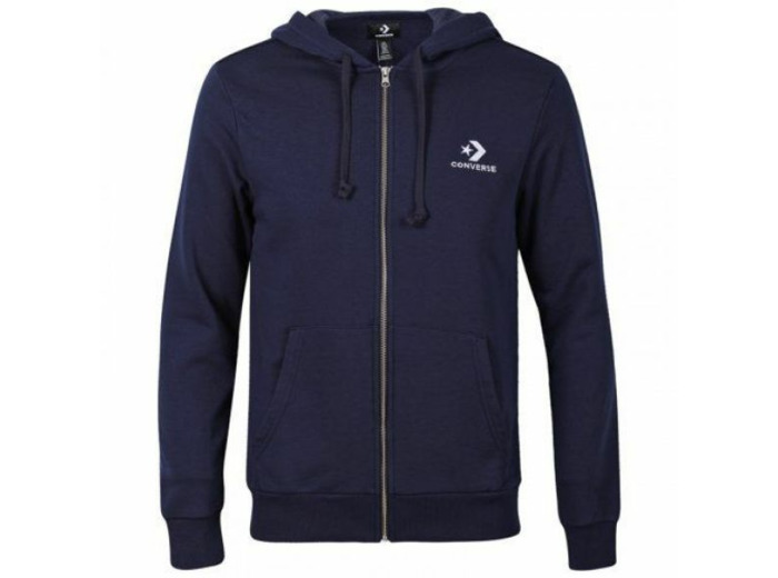 Star Chevron Emb Fz Hoodie Black