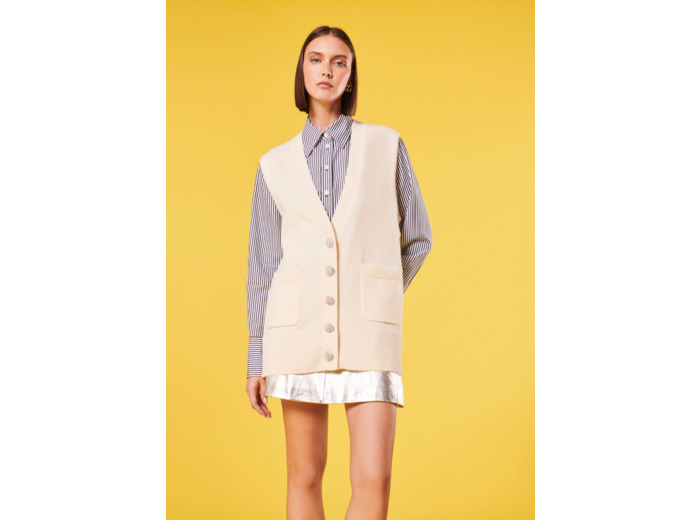 Gilet Ginny-Ecru en Laine