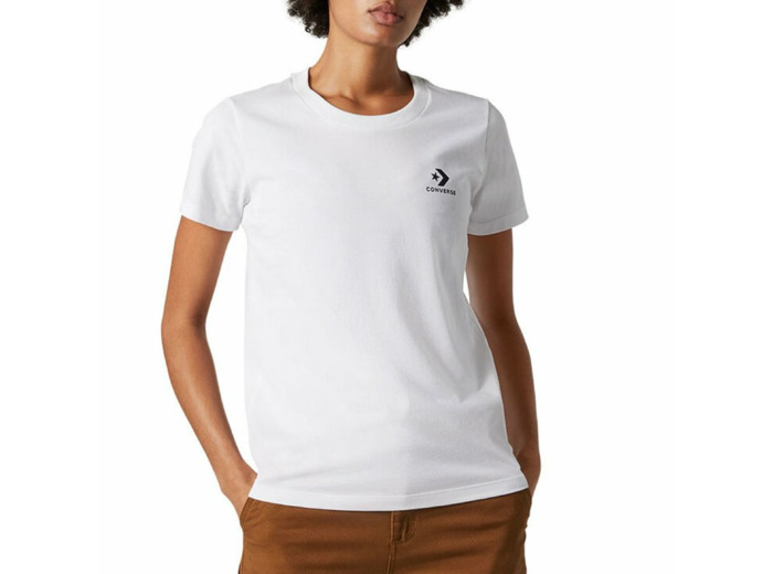 Stacked Logo Left Chest Tee Coastal Pink