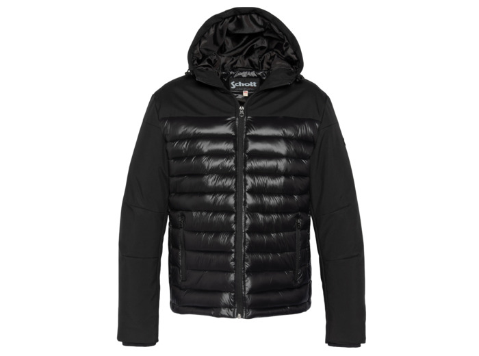 Doudoune bi-matière à capuche