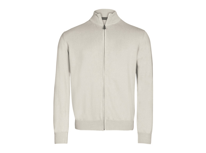 Gilet Zippé Taupe Col Montant