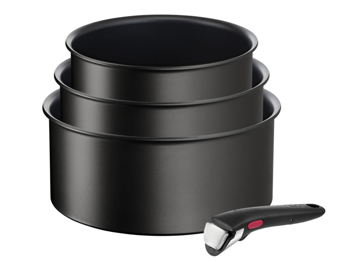 Ingenio Eco Resist, Lot 4pcs, 3 casseroles + poignée amovible, Antiadhésif, Induction