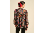 Blouse imprimée avec détails plissés