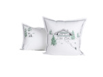 Taie d'oreiller Hiver | Percale brodée | Tradition des Vosges