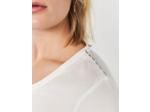 Tee.shirt blanc cassé manches longues maille côtelée femme