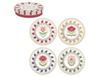 FLOWERY Coffret 4 assiettes dessert 19cm