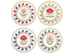 FLOWERY Coffret 4 assiettes dessert 19cm