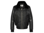 Blouson pilote avec col mouton amovible, cuir de vachette