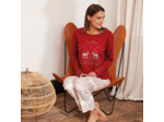 Pyjama femme CANADA terracotta/écru imprimé