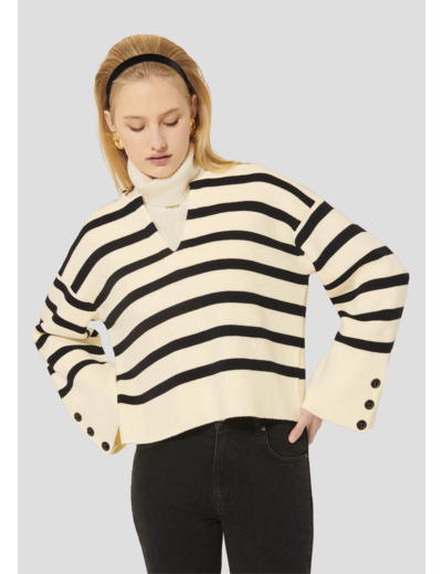 Pull Plongeoir-Ecru en Polyester