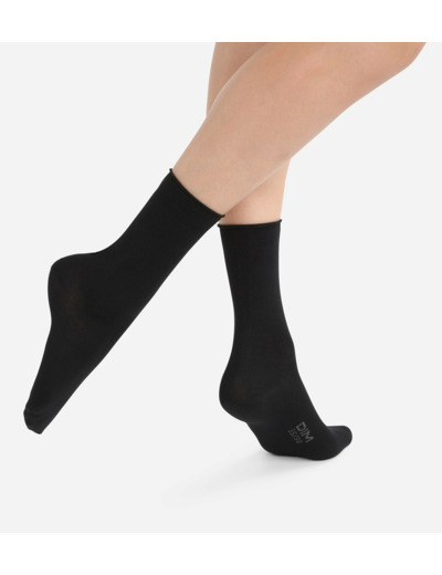Lot de 2 paires de chaussettes noires Femme en coton modal