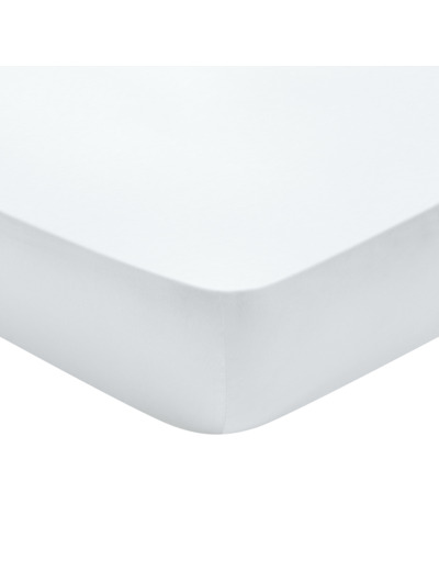 Drap housse Partition Satin de coton Coloris Blanc