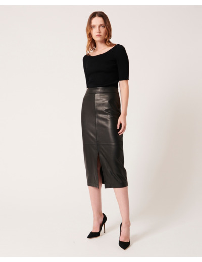 Jupe Jala Noir en CUIR