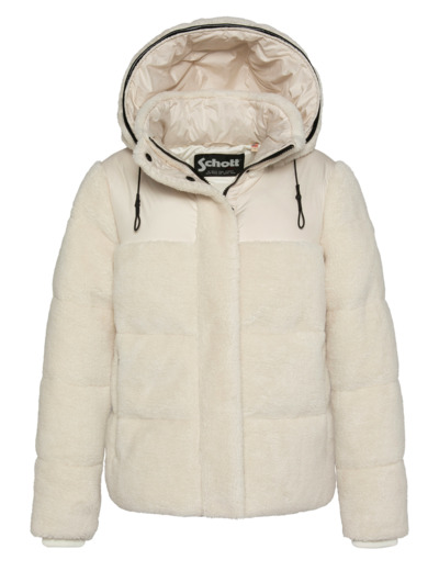 Doudoune bi-matière à capuche