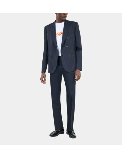 Veste De Costume À Rayures Bleues