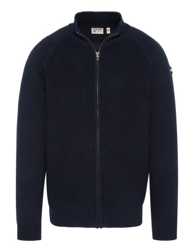 Pull zippé côtelé