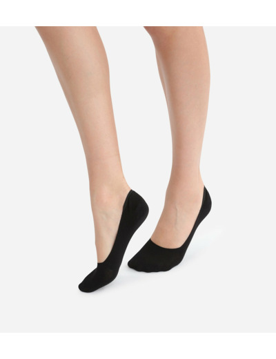 Lot de 2 paires de protège-pieds noirs en coton Femme