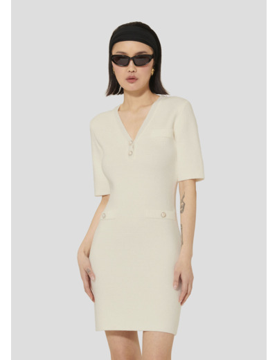 Robe Ruthie-Ecru en Viscose