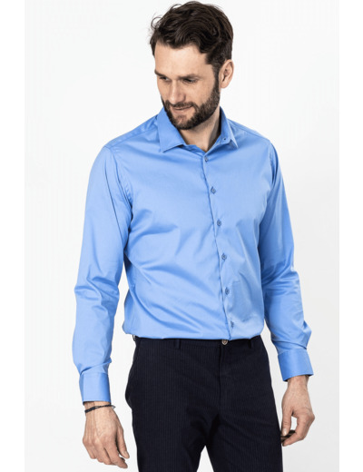 Chemise Unie Bleue