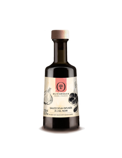 Sauce soja infusée à l'ail noir