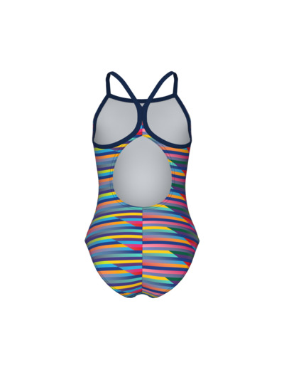 Maillot de bain arena Performance Racing Stripe Light Drop Back pour filles