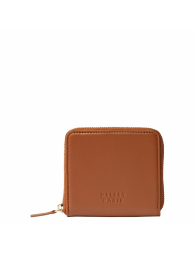 Le cuir lisse portefeuille zip