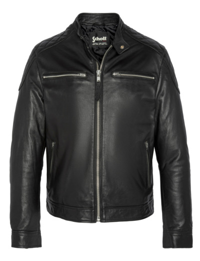 Blouson biker, cuir d'agneau