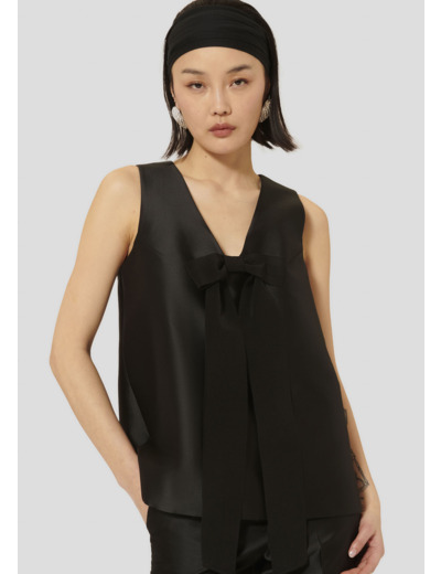 Top Topaze-Noir en Polyester