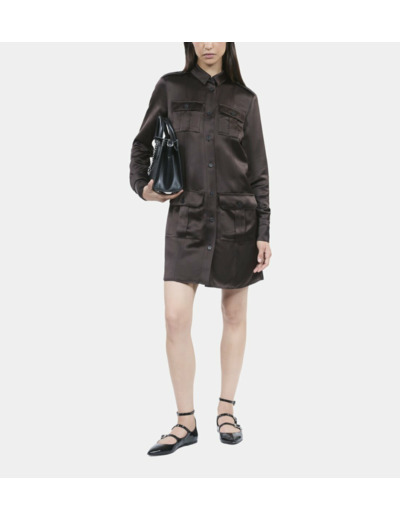 Robe Saharienne Courte Marron