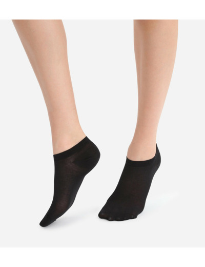 Lot de 2 socquettes invisibles noires Light Coton Femme