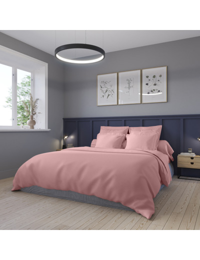 Housse de couette Partition Satin de coton Coloris Rose