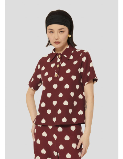 Top Tania-Bordeaux en Polyester