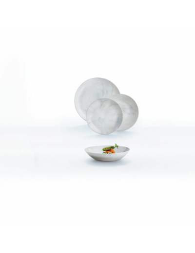 Service 18 assiettes granit Diwali Marbre