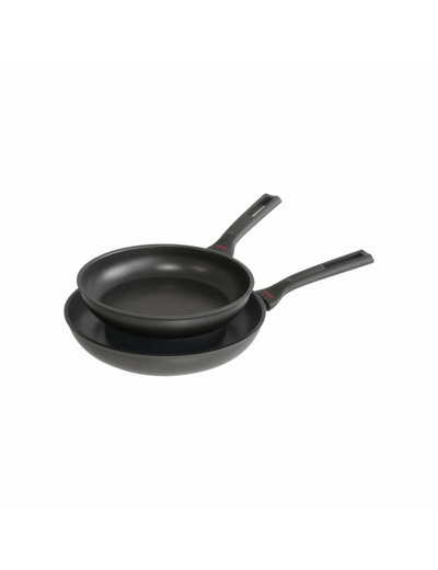 LOT DE 2 POELES REVETUES 24 ET 28 CM COMPATIBLES TOUS FEUX