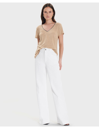 Top Tasmanie Beige en Lin