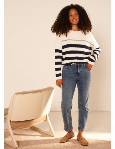 Jean taille haute cinq poches