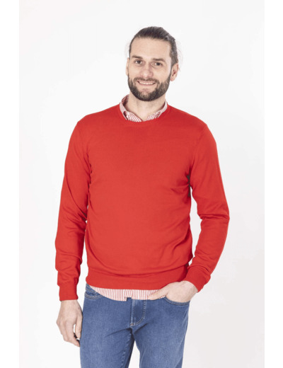 Pull Col Rond Vert Clair En Coton