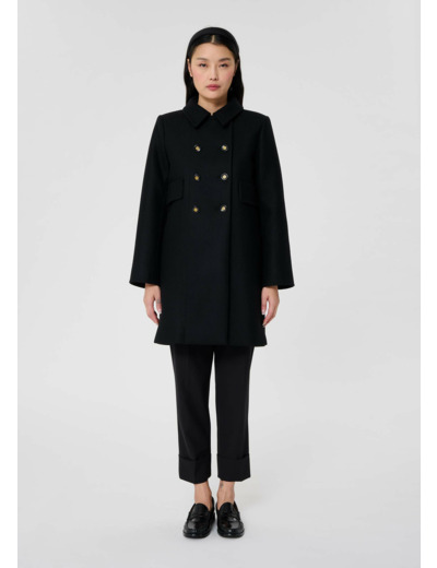 Manteau Marceau-Noir en Laine Froide