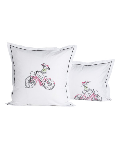 Taie d'oreiller Summertime | Percale brodée | Tradition des Vosges