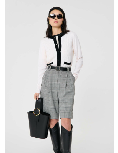 Gilet Granville-Ecru en Laine Merinos Extrafine