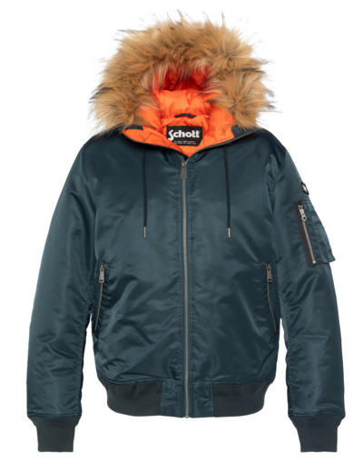 Bomber avec capuche en fausse fourrure