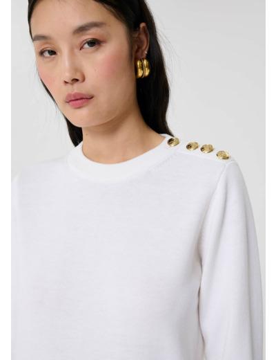 Pull Prunette-Ecru en Polyester