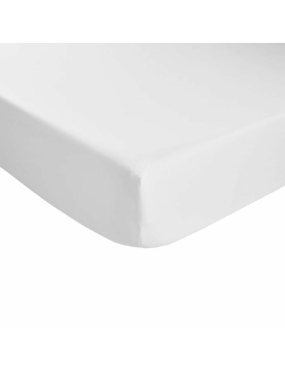 Drap housse - Percale de coton thermorégulée  - Blanc